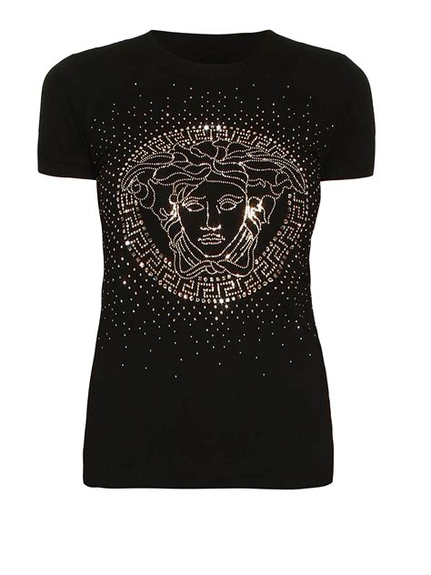 versace t shirt schwarz logo|Versace medusa t shirt.